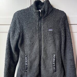 Patagonia Womens Fleece Full Zip Jacket Medium Charcoal Gray Pockets Lined